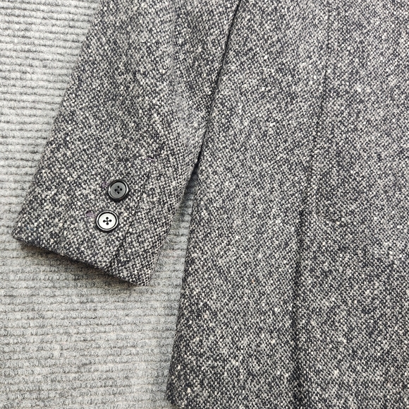 J CREW Women's PEACOAT Gray Black FLECKED Wool Blend Heavy Size Small Petite - Picture 12 of 14